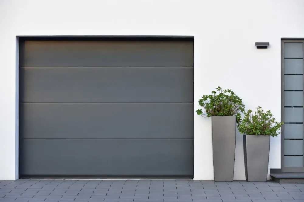 Porte de garage plante